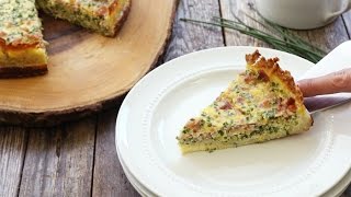 How to Make Broccoli, Ham & Cheese Quiche with a Hash Brown Crust