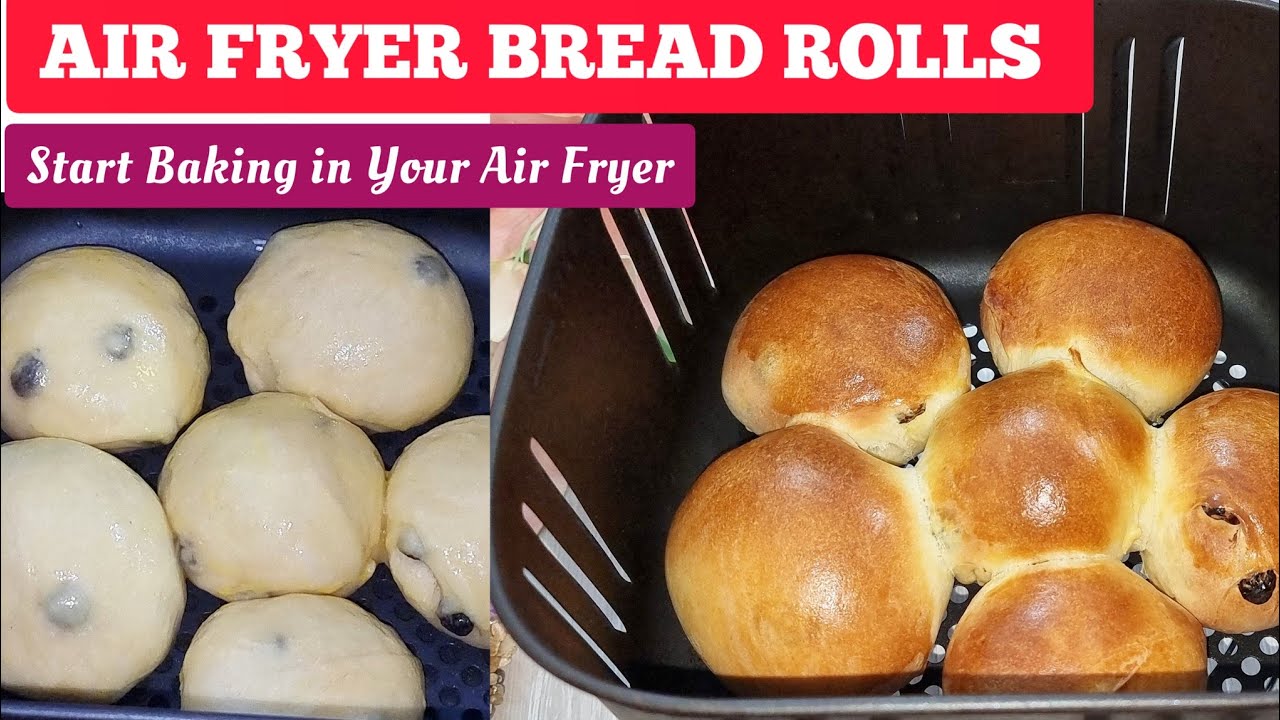 EASY RAISINS BREAD ROLLS RECIPE IN THE AIR FRYER . AIR FRYING SOFT BREAD BUNS AT HOME YouTube