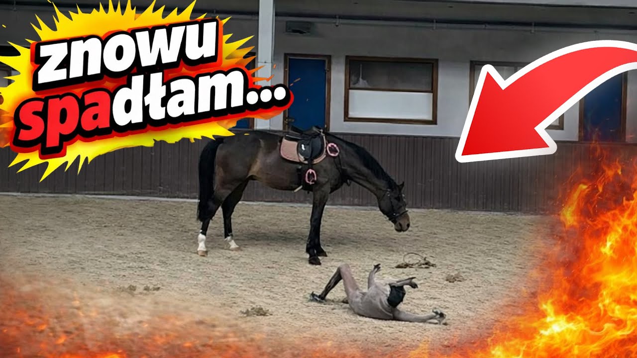 TO NIE SĄ ŻARTY...ZNOWU SPADŁAM 🤡🐴|  Trening skokowy w Jaszkowie 💪🏼