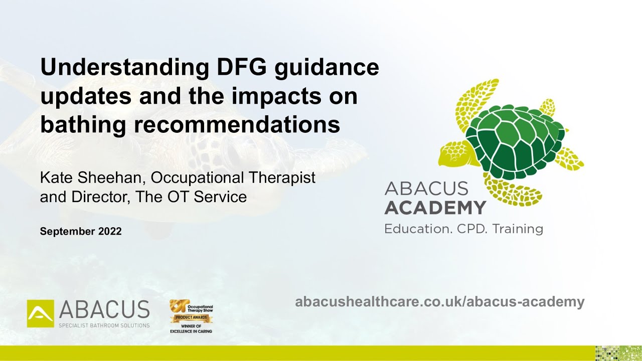 Understanding DFG updates and the impacts on bathing recommendations. Abacus Academy CPD webinar.