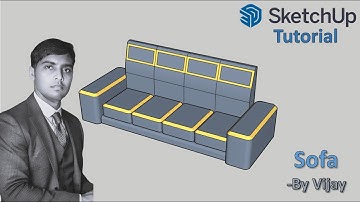Sketchup Tutorial: How to make a Sofa ? || By Vijay #sketchup #cad #3d #3dmodeling