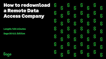 Sage 50 US Accounting - Re-download Remote Data Access Company