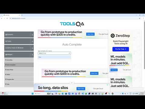 TypeScript Playwright Framework 04b - Auto Complete components using the DemoQA website.