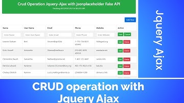 Crud Operation with inline Editing jQuery Ajax  | jQuery tutorial | jQuery tutorial for beginners