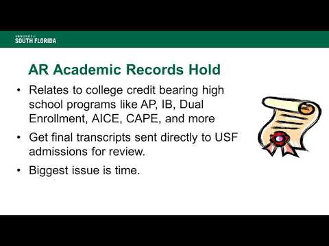 USF common registration holds