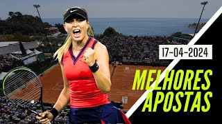 🎾 ATP e WTA: PALPITES E ODDS PARA QUARTA-FEIRA 17-04-2024