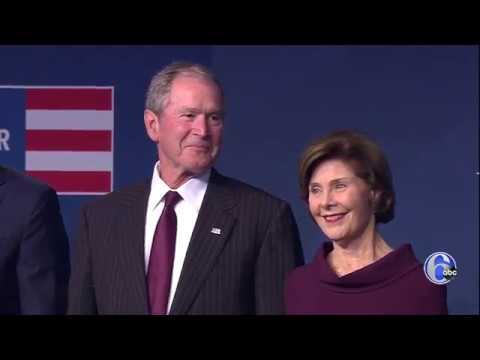 Former President George W. Bush and former First Lady Laura Bush receive the 2018 Liberty Medal