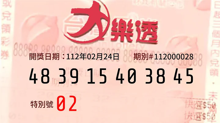 大樂透|數學老師2月24日中獎號碼資訊&歷史分析 - 頭獎上看4億 - 天天要聞