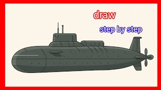 How to draw a submarine step by step — Typhoon-class