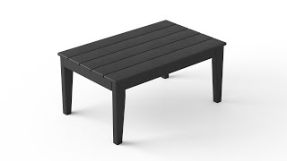 Low Outdoor HDPE Patio Rectangle Coffee Table Assembly Guide