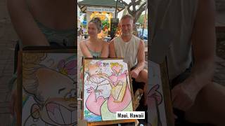 She was nervous the whole time! #art #hawaii #maui #caricature #lahaina #artist #caricatures #funny