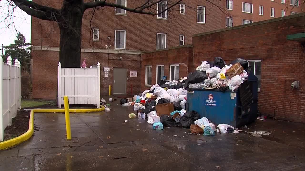 Dumpsters Overflowing Trash Piling Up At East Cleveland Apartments Dumpsters Overflowing Trash Piling Up At East Cleveland Apartments