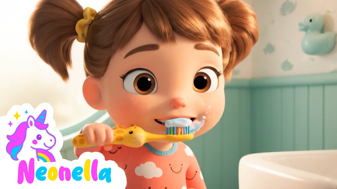 Brush, Wash & Smile | Good Habits Song for Kids |  @NeonellaKids Nursery Rhymes & Kids Song