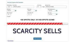 Scarcity Progress Bar | Add INSTANT Scarcity toYour Sales Page - Get Your Free Account Now