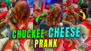 Employees Prank a Girl by Wearing Chuckee Cheese Uniform