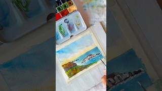 🩵 La playa de Covachos desde la Costa Quebrada #art #acuarela #painting #watercolor #cantabria