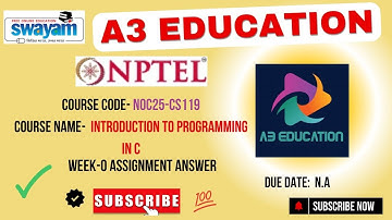 NPTEL Introduction to Programming in C Week 0 Assignment Answers | July–Dec 2025 | NOC25-CS119