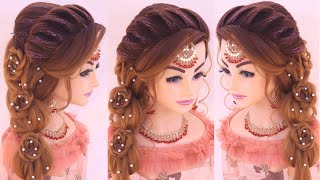 Bridal hairstyles kashee's l wedding hairstyles kashee's l engagement look l Flower braid hairstyles