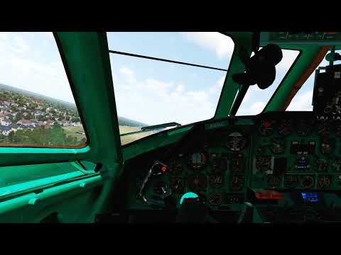 Залёт на посадку (вид из кабины), Жуляны UKKK | X-Plane 12 | Ту-134