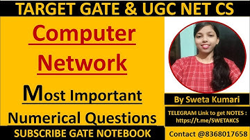 Most Imp. Numerical Questions on Computer Network - GATE & UGC NET CS | Sweta Kumari | GATE NoteBook