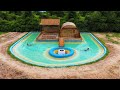 Full - 2 Guys Build Bamboo Resort House, Fish Pond,  Beach Style Pool &amp; Fire Pits For Roast Chicken
