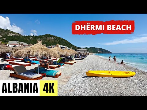 ALBANIA 🇦🇱 [4K] DHERMI BEACH — Exploring Albanian Riviera — AUGUST 2023
