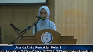 Sambutan Ananda Athira Perwakilan Kelas 9
