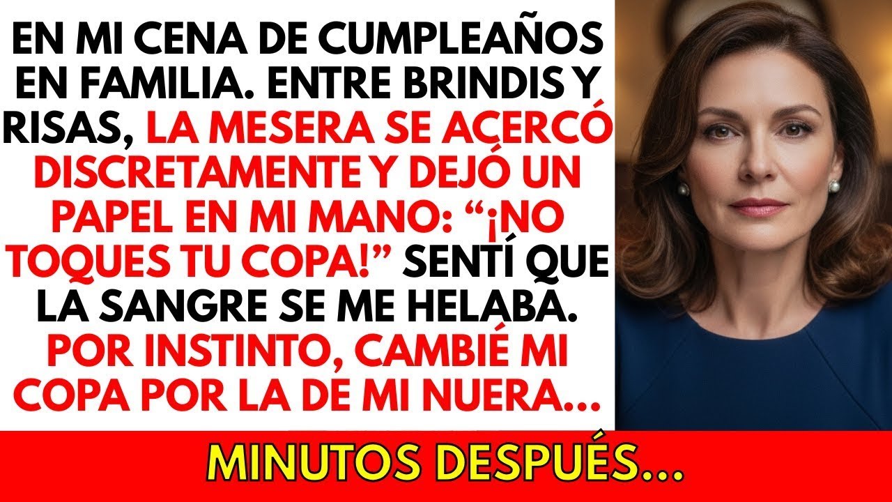 En mi cena de cumpleaños, una mesera me advirtió  ‘¡No bebas eso!’… minutos después…