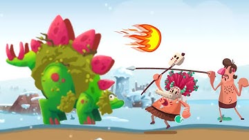 Dinosaurs v Cavemen Tower Defense Wars #7 Dino Bash Game