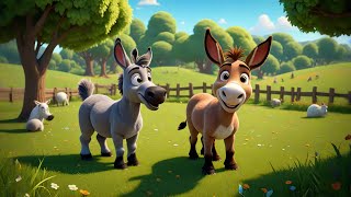 Five Silly Donkeys Bounce and Shake | Animal Dance Song for Kids | Fun Nursery Rhymes and Learning