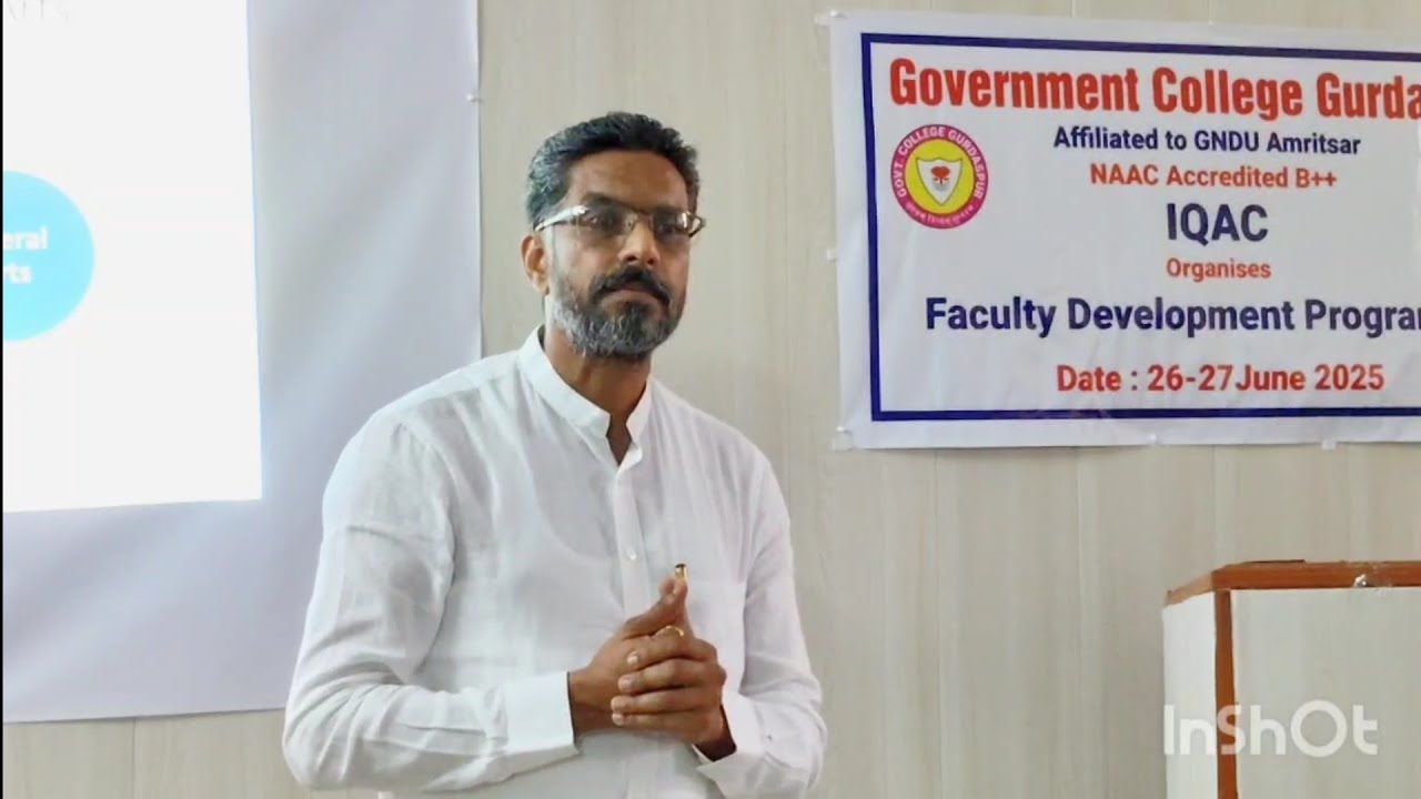 Faculty Development Program - Day 1 -  Technical Session 1 - Dr. Khushwinder Kumar