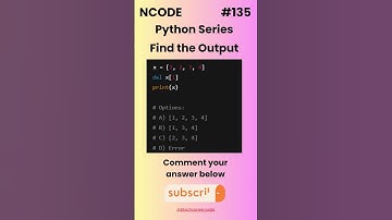 NCODE #135 | Find the Output | Comment your Answer Below | #coding #pythondaily #python #mcqsquiz