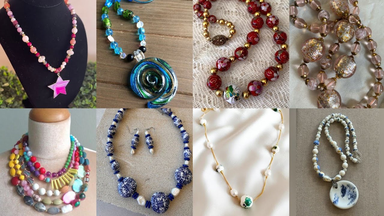 This Porcelain Glass Bead Necklace Design Looks Absolutely Stunning😍!