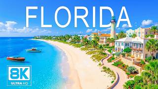 Florida 🇺🇸 8K Drone Footage | Miami Beach, Scenic Coastline & Luxury Yachts, Emerald Blue Paradise
