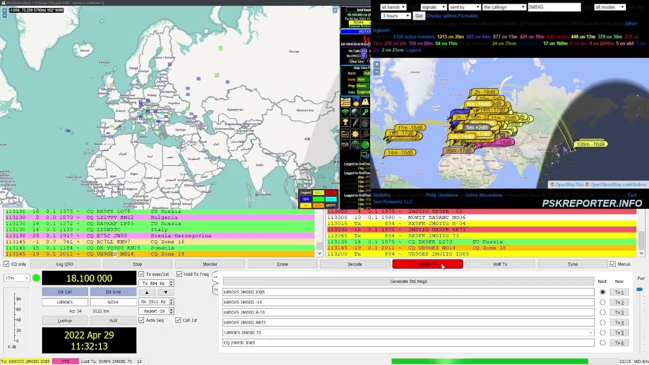 2M0IIG FT8 Live Stream (Edinburgh, UK)