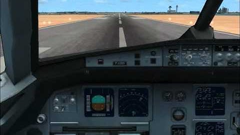 (FSX) Default A321 takeoff and a look around the flightdeck
