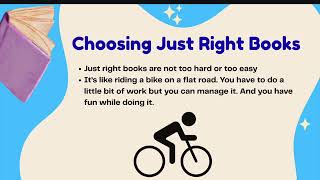 Choosing a Just Right Book Choosing a Just Right Book