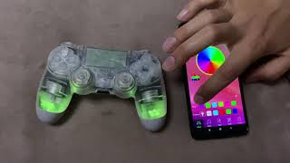 Transparent clear dualshock 4 v2 ps4 controller with rgb bluetooth controlling led