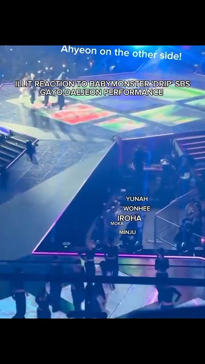 Illit reaction to babymonster sbs gayo daejun performance 2024 #kpop #babymonster #illit