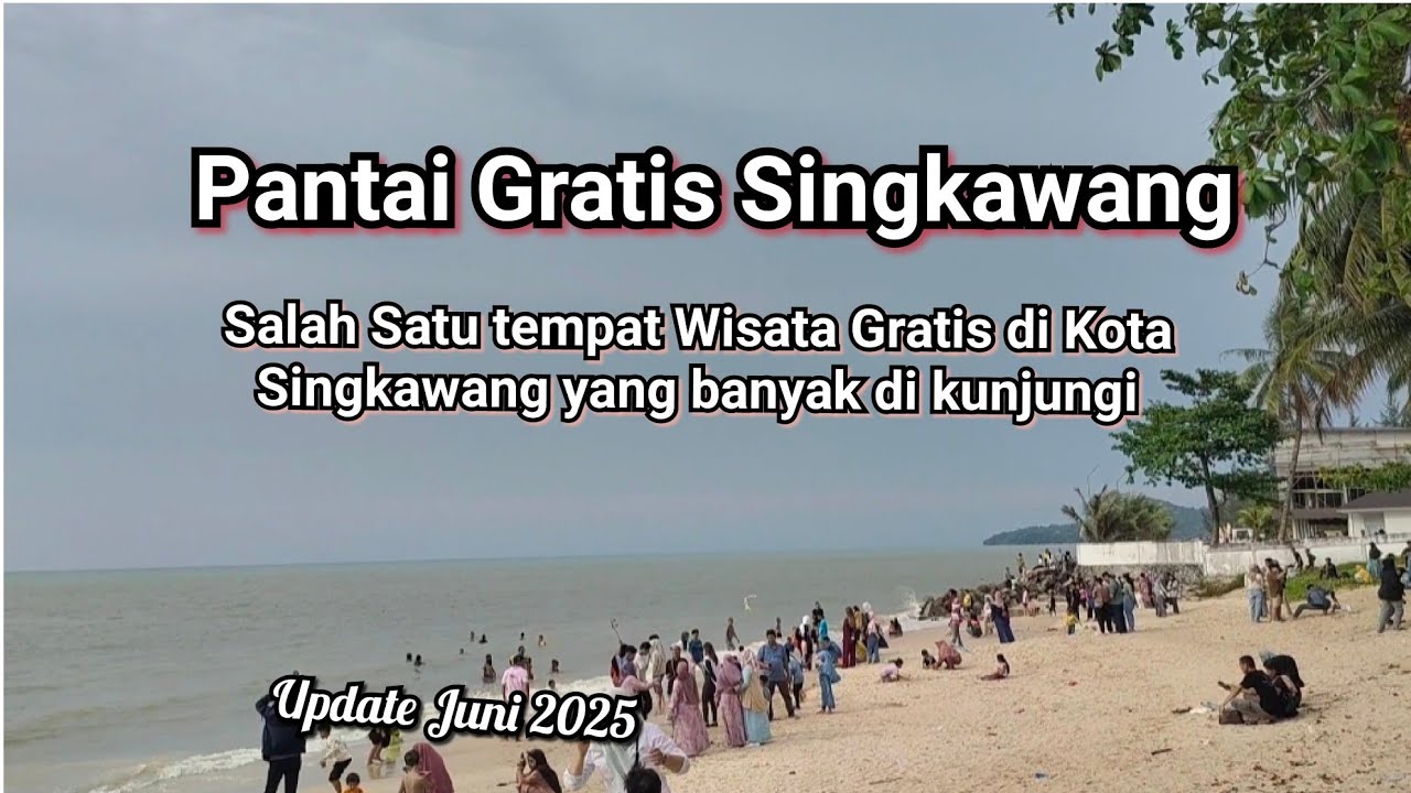 Suasana Pantai Gratis Singkawang terbaru, wisata Pantai di Singkawang 