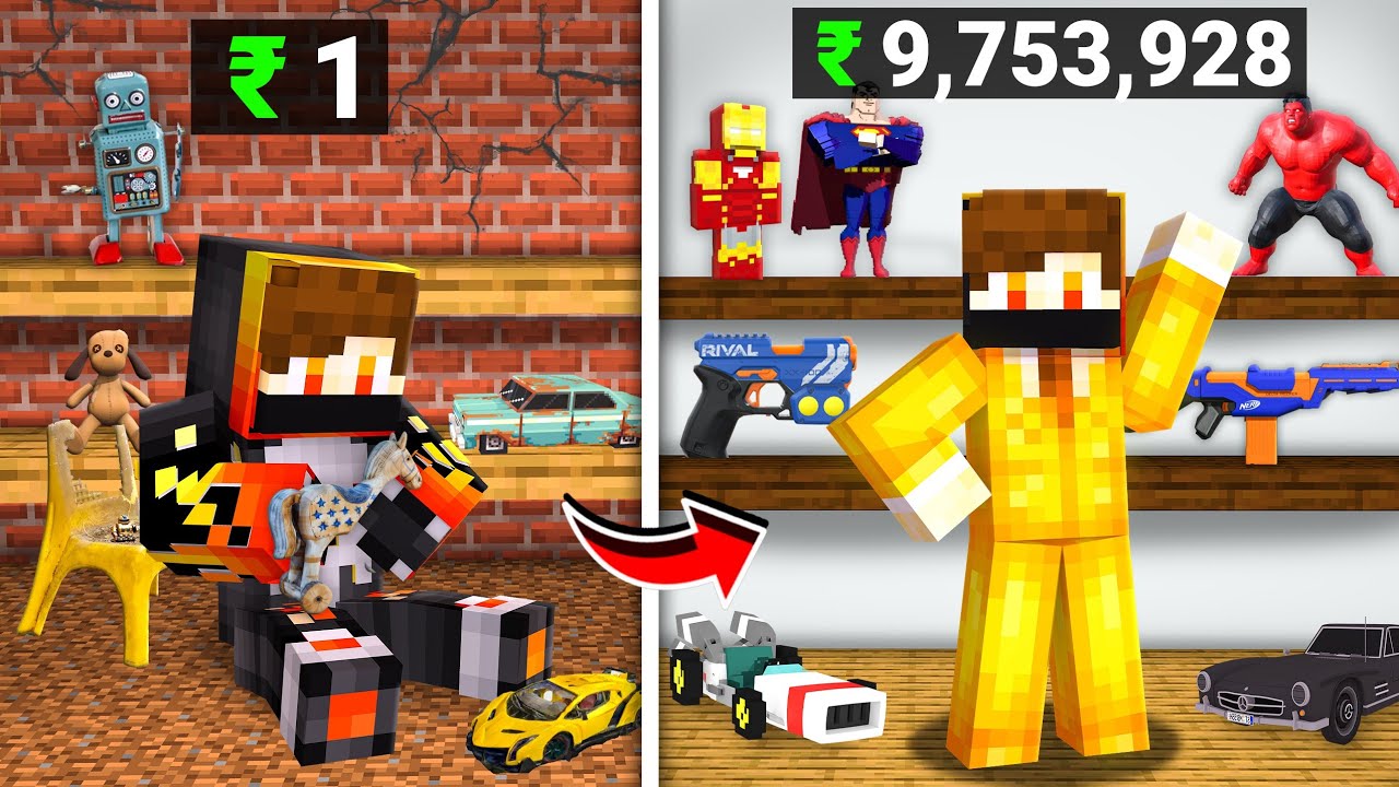 1 Rs vs 9,753,928 Rs Toy Store in Minecraft...