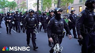 BREAKING: NYPD officers in full riot gear descend on Columbia University campus to clear protesters