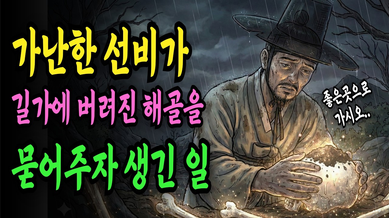가난한 선비가 길가에 버려진 해골을 정성껏 묻어주자 벌어진 일 | 야담 옛날이야기 오디오북 수면동화 전설 민담