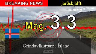 😱🚨Fréttir: Skjálfti af stærðinni 3,3 reið yfir Grindavík á Íslandi! 😱🚨Fréttir: Skjálfti af stærðinni 3,3 reið yfir Grindavík á Íslandi!