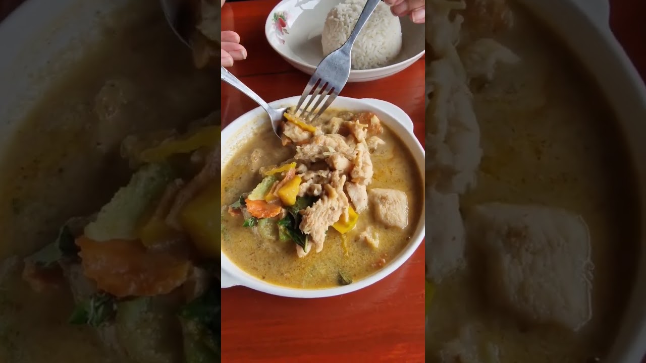 Best Thai Fried Fish Red Snapper and Chicken Curry In Coconut Milk