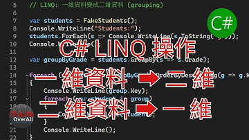 C# LINQ 資料操作：快速將一維資料轉成二維、二維資料轉成一維