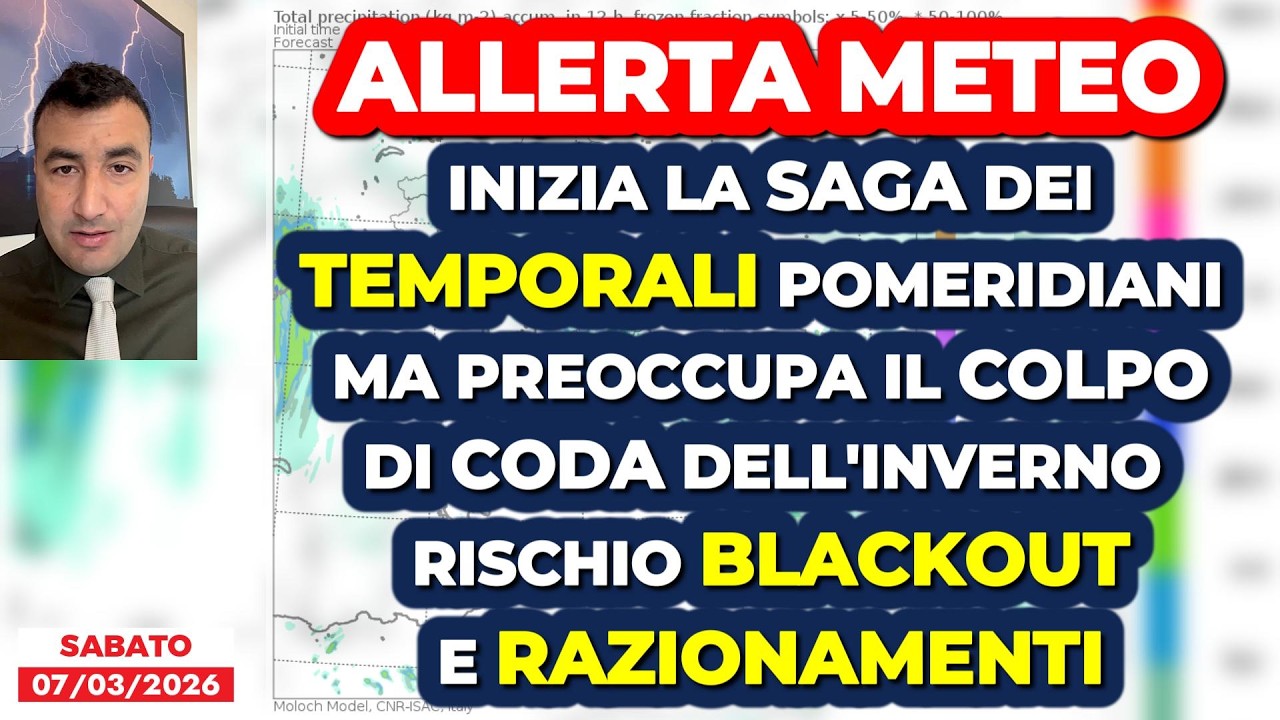Allerta Meteo, inizia la saga dei temporali pomeridiani e preoccupa il colpo di coda dell'inverno