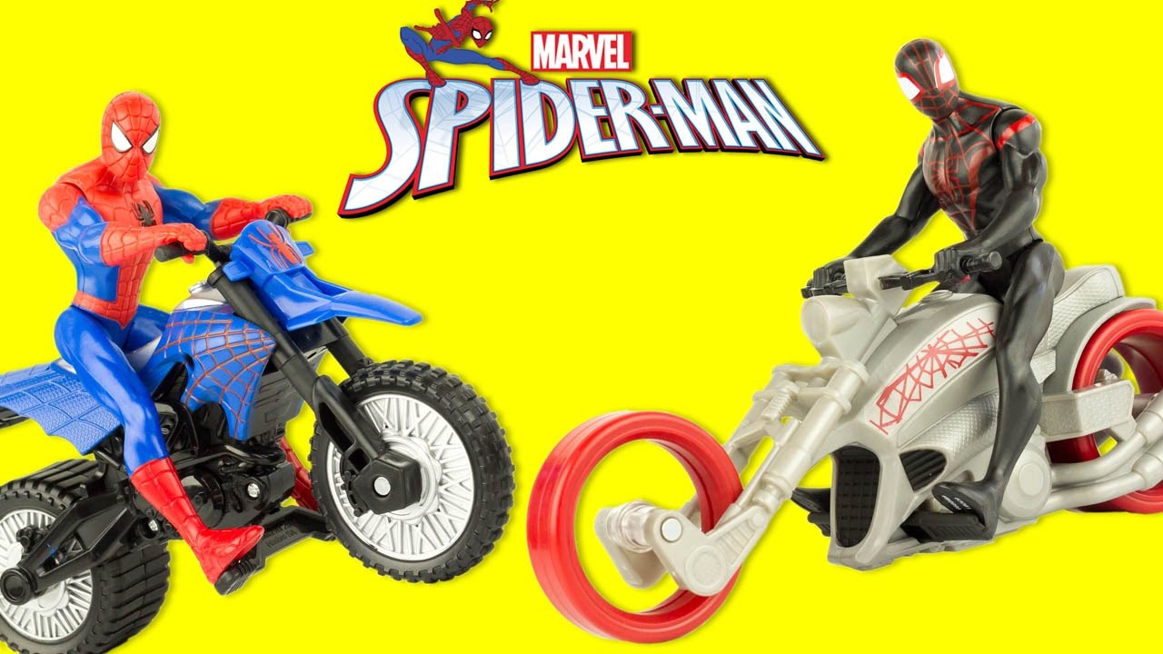 Spider Man Motorbike gets stollen by Loki Kids Arachnid Helps Marvel Toy  Review 