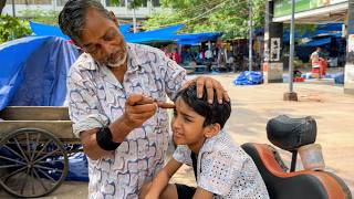 😍 Cutest Head Massage Ever! Boy Enjoys Waris Barber’s Magic Hands 💫