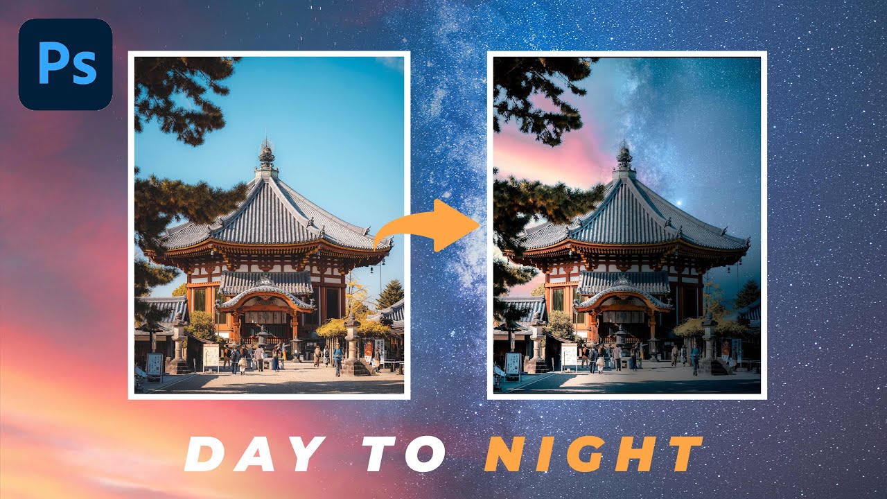 Cara edit foto siang ke malam di Adobe photoshop